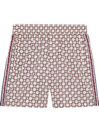 gucci geometric g|Geometric G print waterproof nylon shorts .